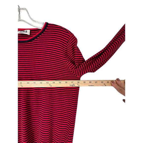 Sonya By Sonya Rykiel Sweater Stripe Red Blue Nautical Cotton Pullover Small - Picture 8 of 14